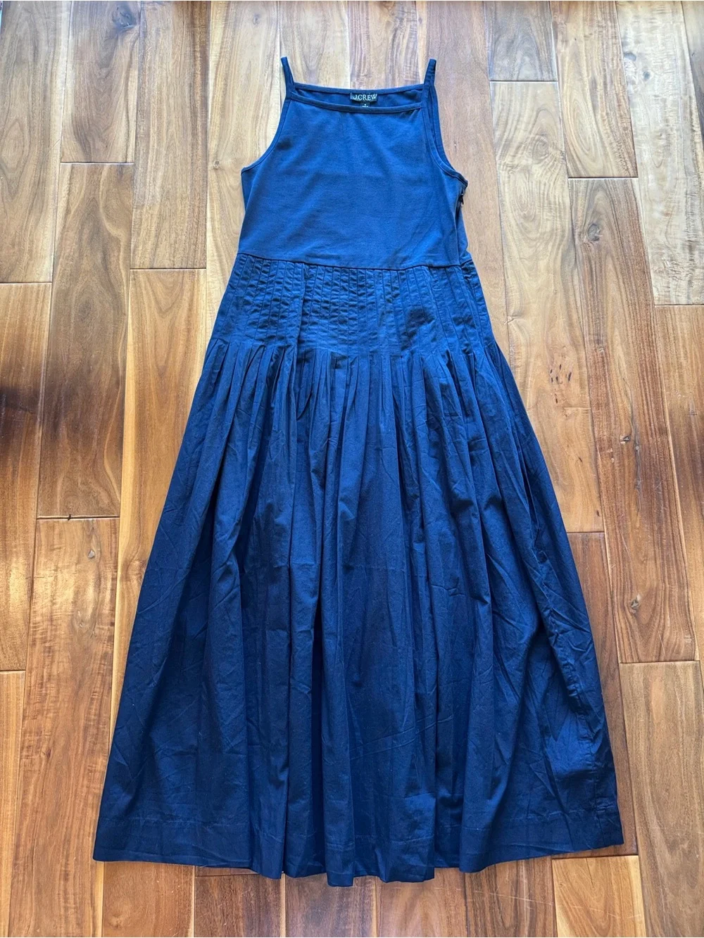 J. Crew Pintuck mixy dress Navy Sleeveless Maxi Skirt Dress